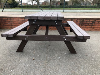 plastic picnic benches for the playground